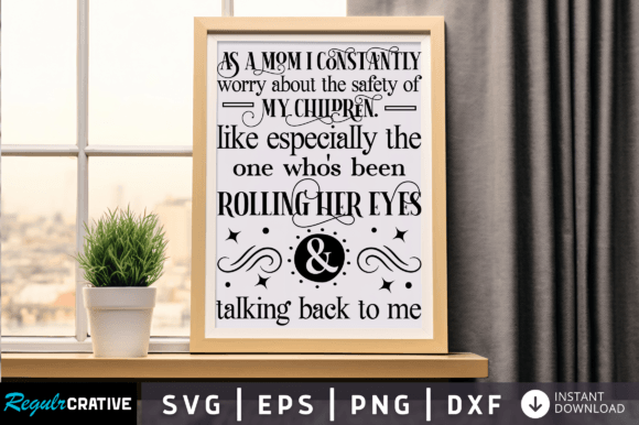 As a Mom I Constantly Worry SVG: A Stitch Test